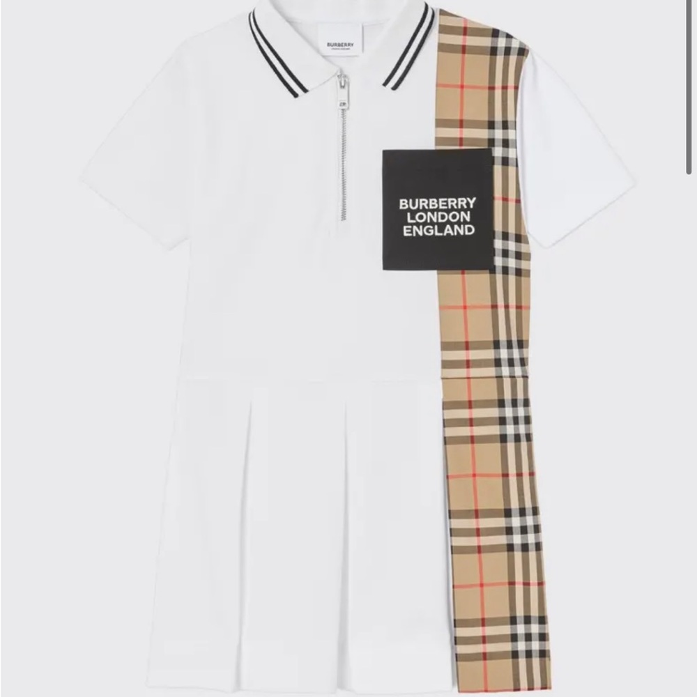 Serena girls polo dress burberry white